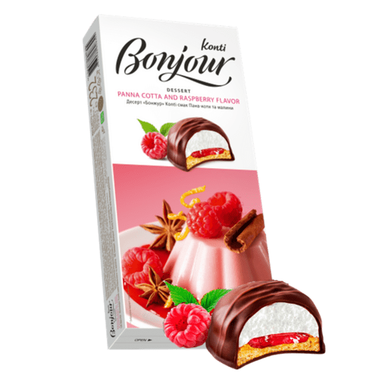 Bombonierka Bonjour Panna Cotta Malina Zante 232g -zdjęcie numer 1