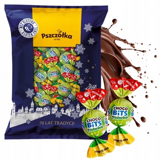 Cukierki Choco Bits Pistachio Pszczółka 1kg /6 -zdjęcie numer 1