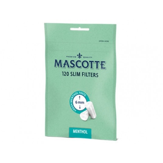 Filtry Slim Mascotte 6mm 120szt menthol -zdjęcie numer 1