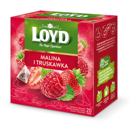 Herbata LOYD Piramidy Malina Truskawka 2g * 20 tor -zdjęcie numer 1