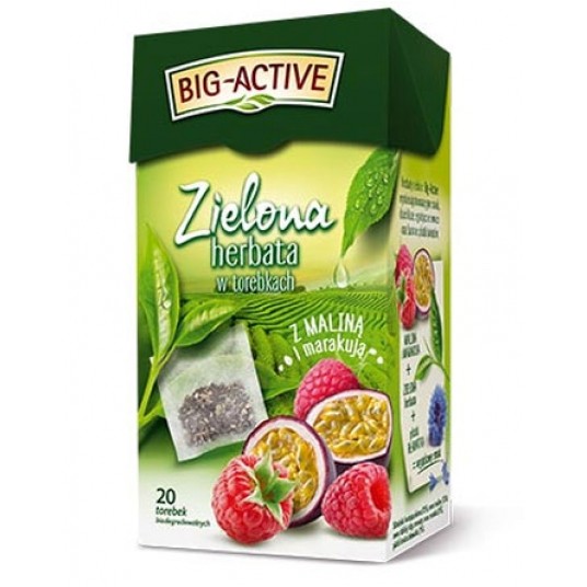 Herbata zielona malina marakuja BIG-ACTIVE 1,7g -zdjęcie numer 1