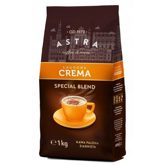Kawa ziarnista Astra Crema Łagodna 1kg -zdjęcie numer 1
