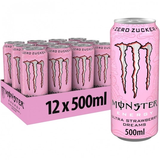 Napój MONSTER Ultra Strawberry 500ml /12/ KAUCJA -zdjęcie numer 1