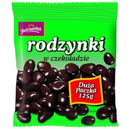 Rodzynki w czekoladzie 125g Jutrzenka /32/ -zdjęcie numer 1