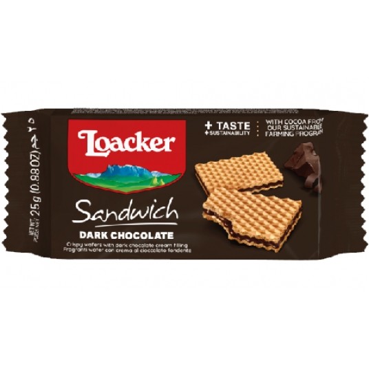 Wafelek LOACKER ciemna czekolada 25g /25/ -zdjęcie numer 1