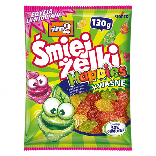 Żelki Nimm2 Śmiejżelki Kwaśne Happies 130g -zdjęcie numer 1