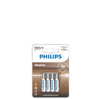Baterie PHILIPS ALKALINE AAA LR03/4bp /12/