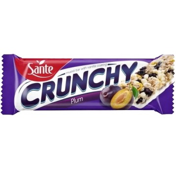 Baton CRUNCHY Śliwka w polewie waniliowej 40g /25/