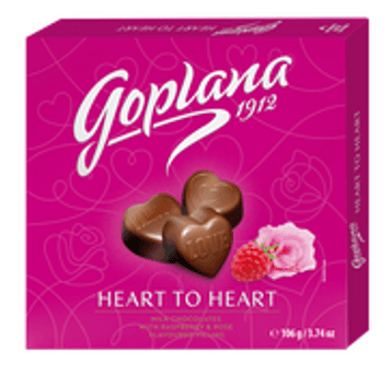 Bombonierka Goplana Heart Malina Róża 106g