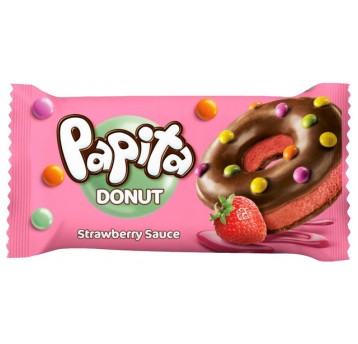 Donut Papita Truskawkowy 40g /24/