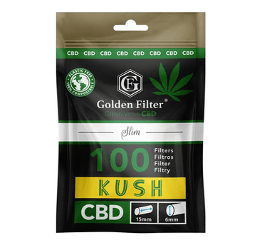 Filtry Golden Filter 6mm CBD 100 Kush Slim /10/