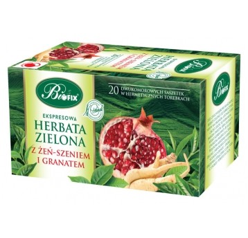 Herbata Zielona z Żeń-szeniem Granatem BiFix 20t.