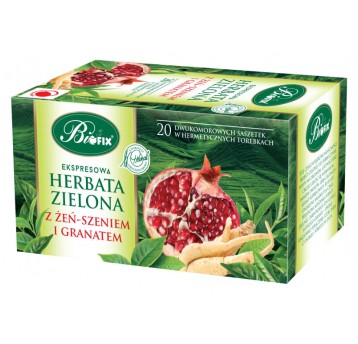Herbata Zielona z Żeń-szeniem Granatem BiFix 20t.