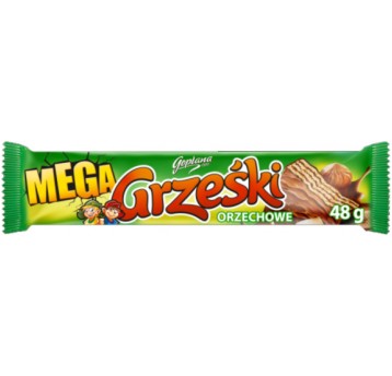 Wafel Grześki Mega Orzech . w czekoladzie 48g /32/