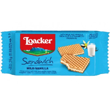 Wafelek LOACKER mleczno waniliowy 25g /25/
