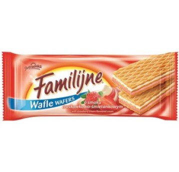 Wafle Familijne Truskawkowo-Śmietankowe 180g /24/