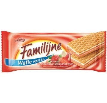 Wafle Familijne Truskawkowo-Śmietankowe 180g /24/