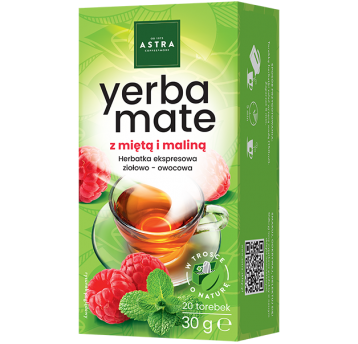 Yerba Mate z Miętą i Maliną Astra 20 torebek /6/